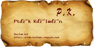 Pták Kálmán névjegykártya